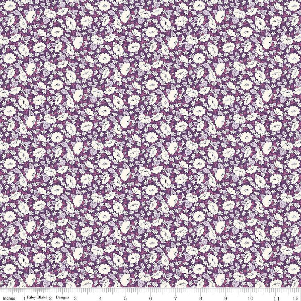 Mayflower Meadow in Purple from the Tudor Celebration Collection - Riley Blake Designs