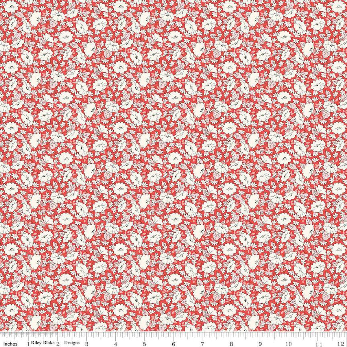 Mayflower Meadow in Red from the Tudor Celebration Collection - Riley Blake Designs