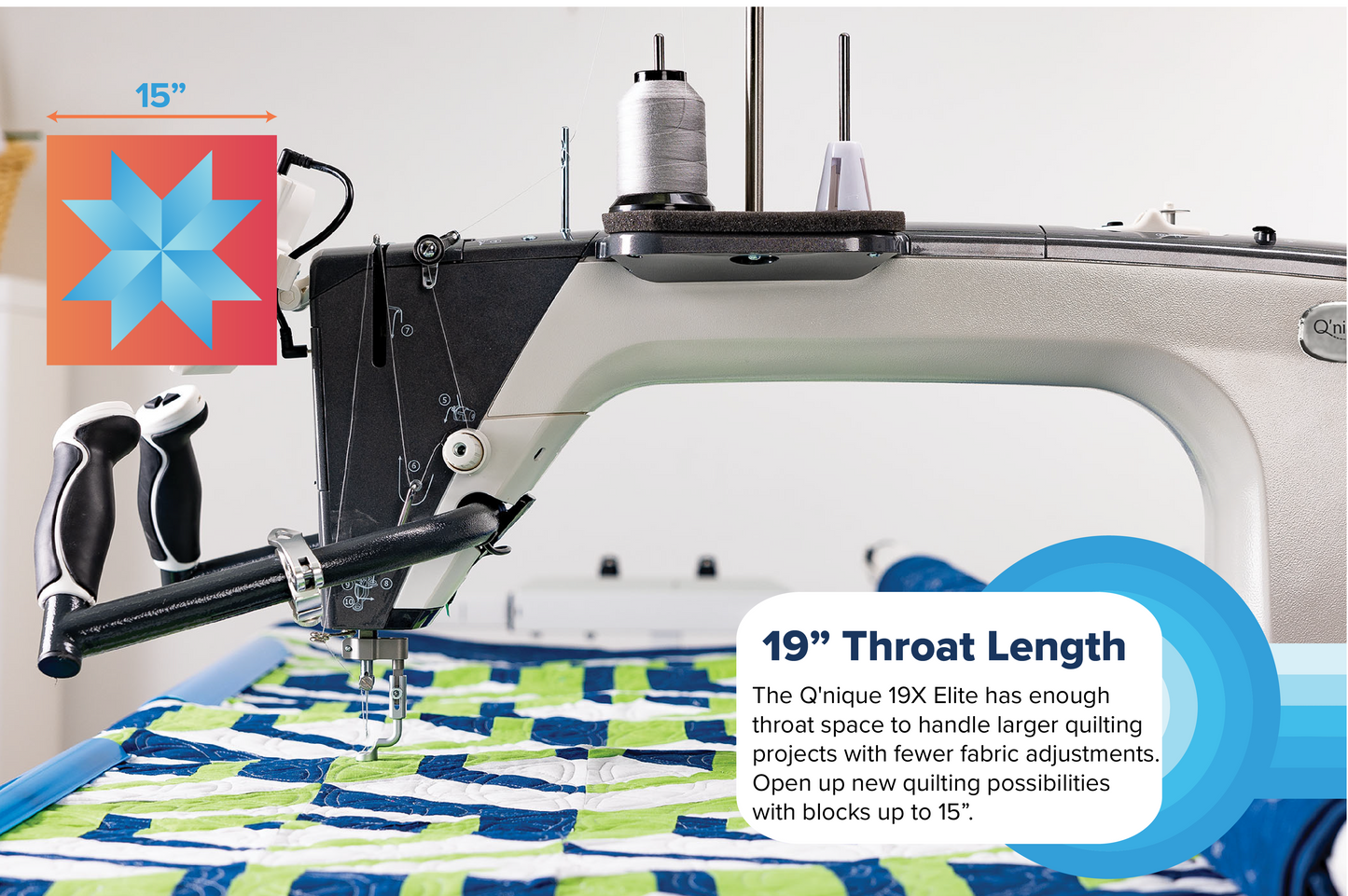 Q'nique 19X Elite Longarm Quilting Machine wtih Frame from Grace Company