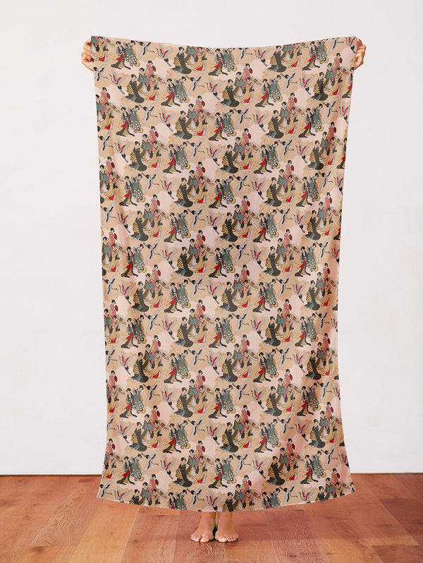 Kimonos & Koi in Cream from the Kimonos & Koi Collection - Paintbrush Fabrics
