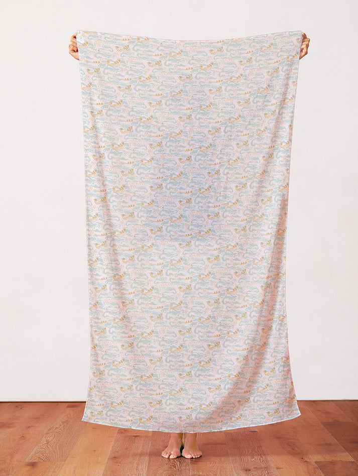 Clouds in Light Blue from the Year of the Snake Collection - Paintbrush Fabrics