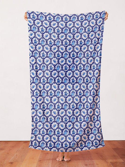 Chinoiserie in Blue & White from the Chinoiserie Collection - Paintbrush Fabrics