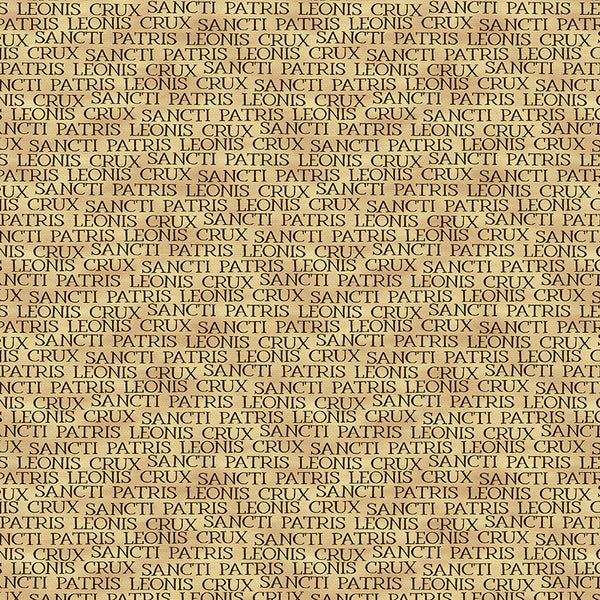 Latin Words in Gold from the Leo XIV Collection - Paintbrush Fabric