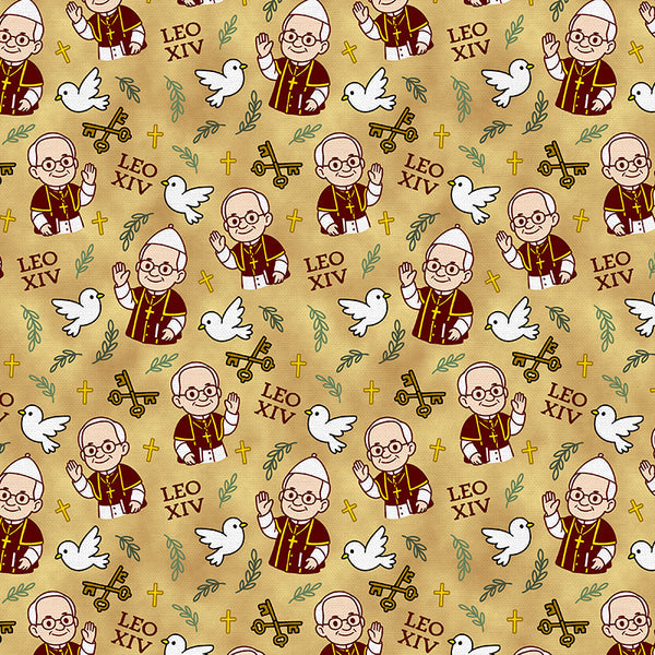 Holy Wave in Gold & Burgundy from the Leo XIV Collection - Paintbrush Fabric