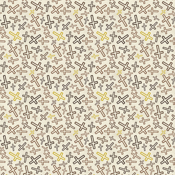 Cross Toss in Gold & Burgundy from the Leo XIV Collection - Paintbrush Fabric