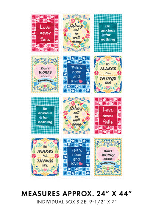 UpWords Endless Multi 24"x44" Panel from the UpWords Collection by Kimberly Einmo from Benartex Fabrics