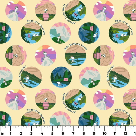 Peanuts Snoopy Adventure Awaits from Springs Creative by the Yard  - 100% Cotton