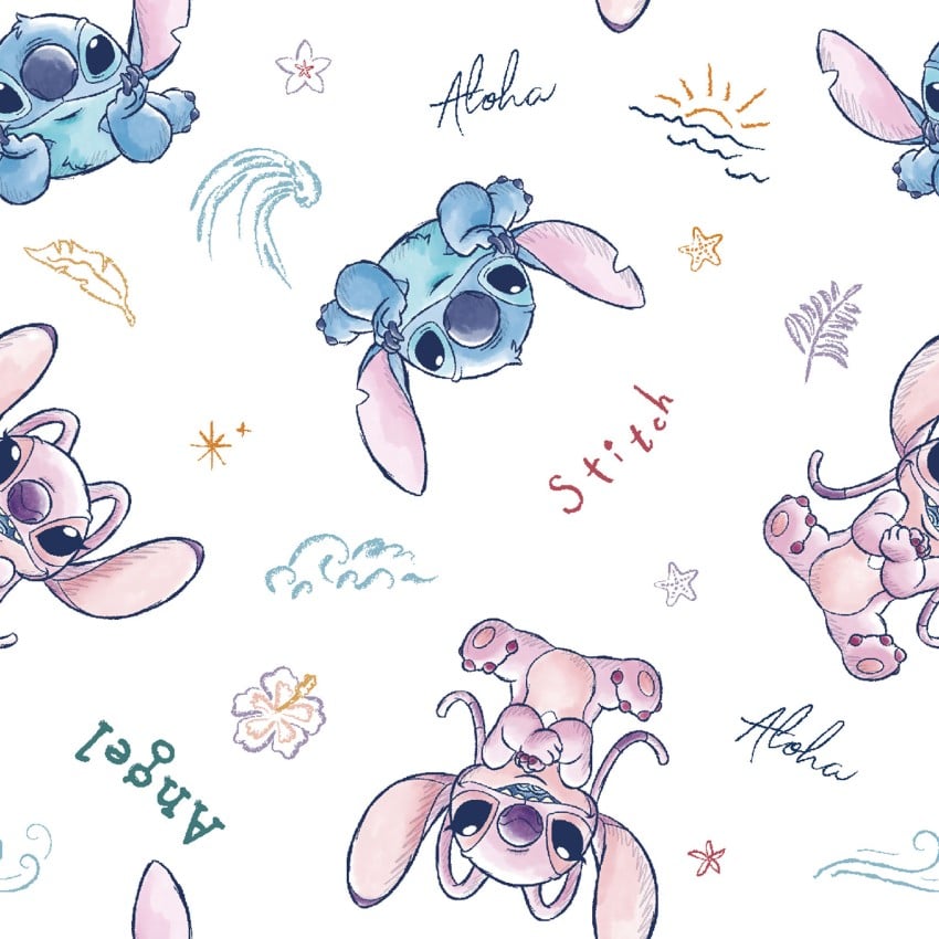 Disney Cotton Stitch and Angel Sketch from Springs Creative by the Yard - 100% Cotton