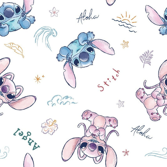 Disney Cotton Stitch and Angel Sketch from Springs Creative by the Yard  - 100% Cotton