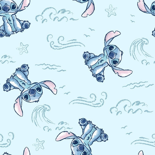 Disney Cotton Stitch Sketch Wave from Springs Creative by the Yard  - 100% Cotton