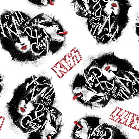 Kiss the Band featuring Gene Simmons from Springs Creative by the Yard  - 100% Cotton