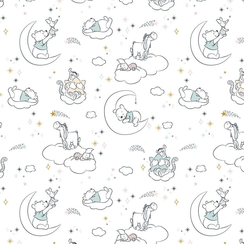 Winnie the Pooh on the Moon from Springs Creative by the Yard - 100% Cotton