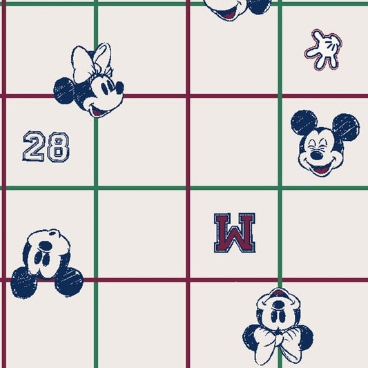 Mickey & Minnie Mouse Grid From Springs Creative by the Yard  - 100% Cotton