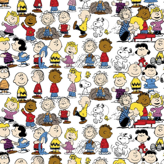Rows of Peanuts Characters From Springs Creative by the Yard  - 100% Cotton