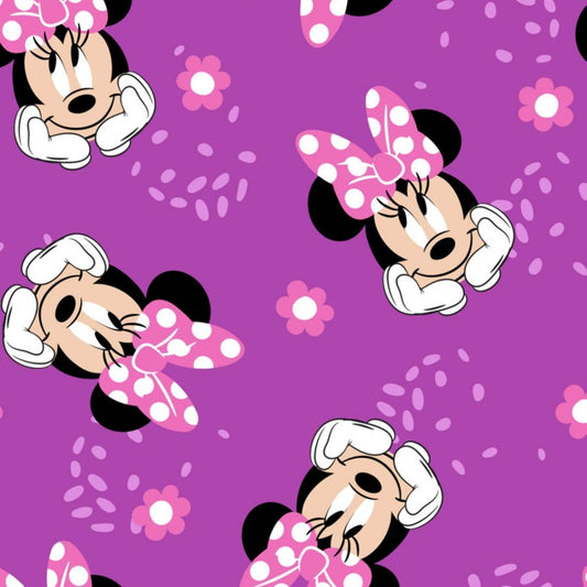 FLEECE - Minnie Mouse on Purple From Springs Creative by the Yard