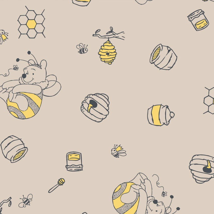 FLEECE - Winnie The Pooh Honeybees From Springs Creative by the Yard