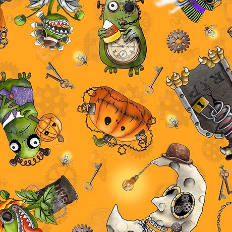 Steampunk Halloween 3 - Halloween Character Toss in Orange