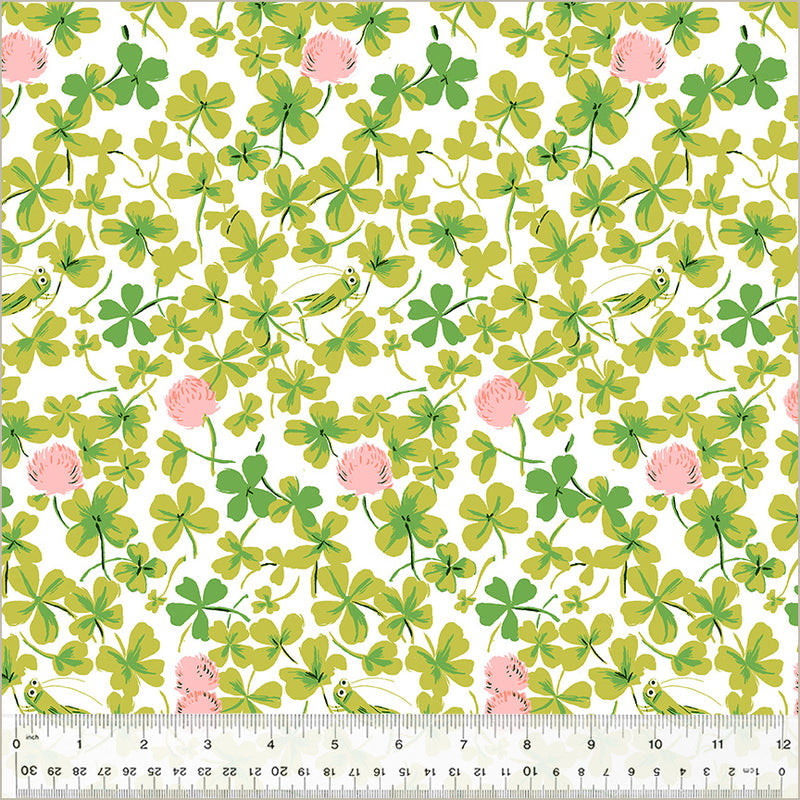 Cricket Clover in Pink from the Studio Edit Collection by Heather Ross - Windham Fabrics - 100% Cotton