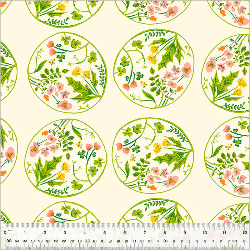Floral Wreaths in Cream from the Studio Edit Collection by Heather Ross - Windham Fabrics - 100% Cotton