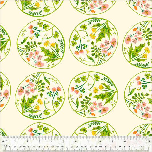 Floral Wreaths in Cream from the Studio Edit Collection by Heather Ross - Windham Fabrics - 100% Cotton