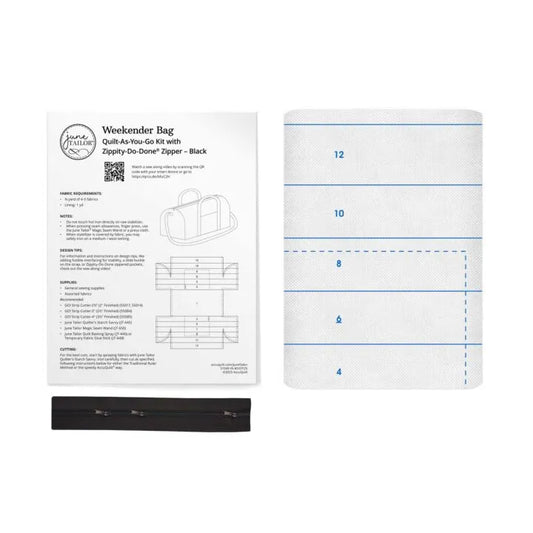 June Tailor Weekender Bag Quilt-As-You-Go Kit with Zippity-Do-Done Zipper