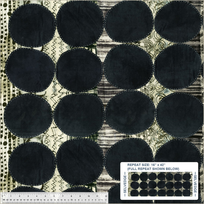 Circle: Black from the Marcia Derse Essentials Collection - Windham Fabrics - 100% Cotton