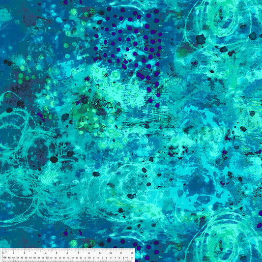 Spotted Graffiti in Blue Hour by Marcia Derse - Windham Fabrics - 100% Cotton