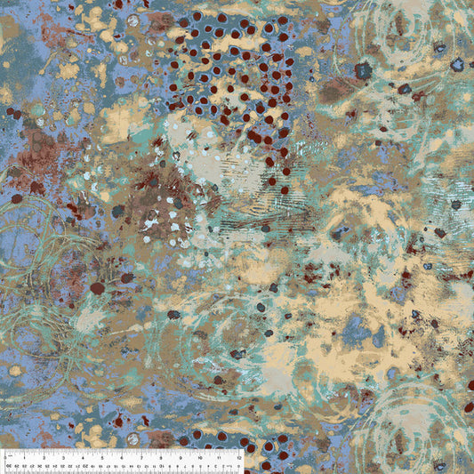 Spotted Graffiti in Double Bluff by Marcia Derse - Windham Fabrics - 100% Cotton