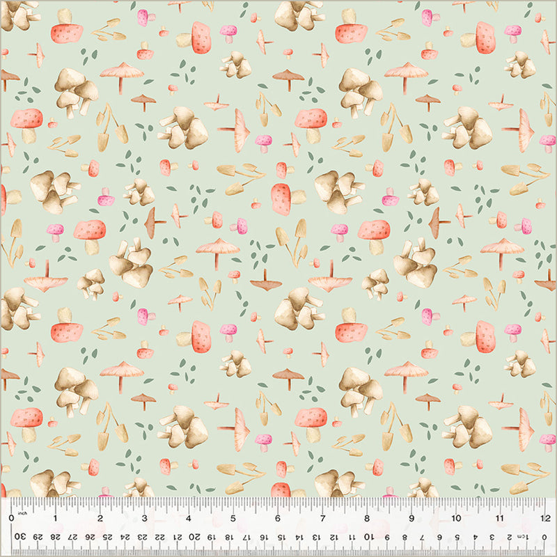 Petal Pixies-Mushroom Garden in Mist from Windham Fabrics