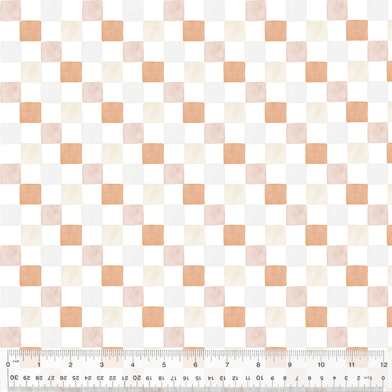 Checker in Rust from the Petal & Purr Collection by Whistler Studios - Windham Fabrics