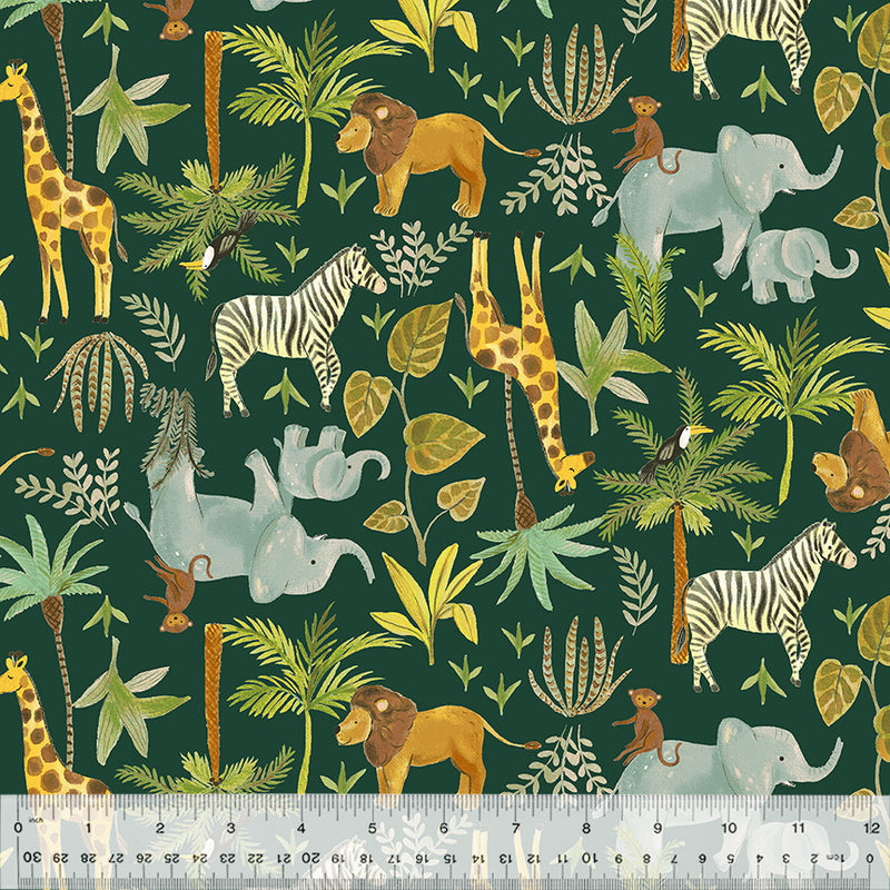 Living a Wild Life in Deep Jungle from the King of the Jungle Collection by Whistler Studios- Windham Fabrics