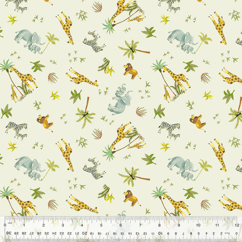 A Day of Play in Ivory from the King of the Jungle Collection by Whistler Studios - Windham Fabrics