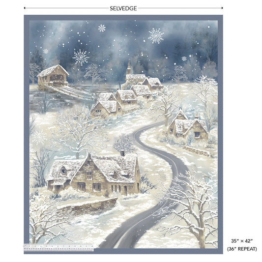 Winter Town 35"x42" Puff Panel from the Winter Whisper Collection - Windham Fabrics