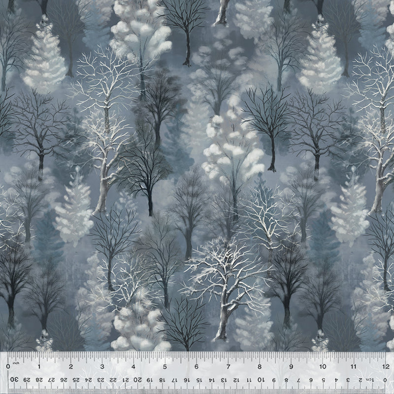 Winter Woods in Night from the Winter Whisper Collection by Whistler Studios - Windham Fabrics