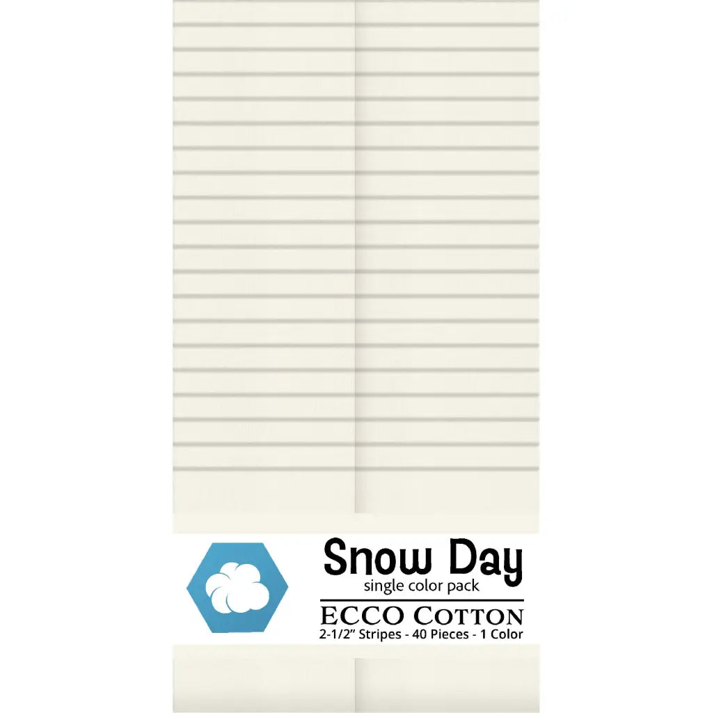 Jelly Roll - Snow Day Strip Pack from Ecco Cotton - 40 pieces of 2.5"x44" Strips