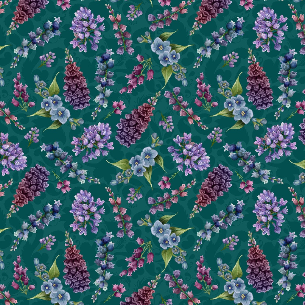 Small Floral-Teal from Lumin Fabric's Wild Garden Collection by Nicole Tamarin