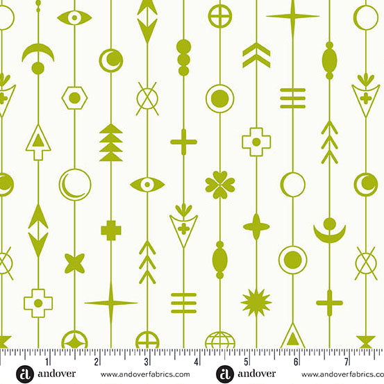 Gaze in Moss from the Sun Print Whisper Collection by Allison Glass - Andover Fabric