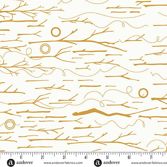 Sticks & Twine in Yarrow from the Sun Print Whisper Collection by Allison Glass - Andover Fabric