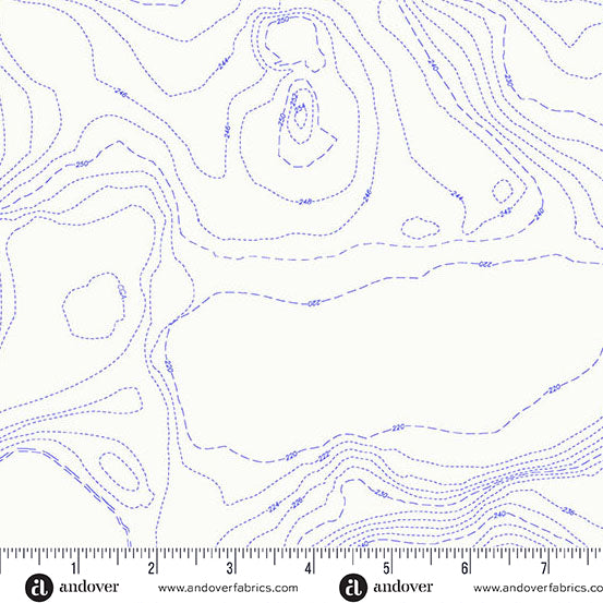 Topography in Pond from the Sun Print Whisper Collection by Allison Glass - Andover Fabric