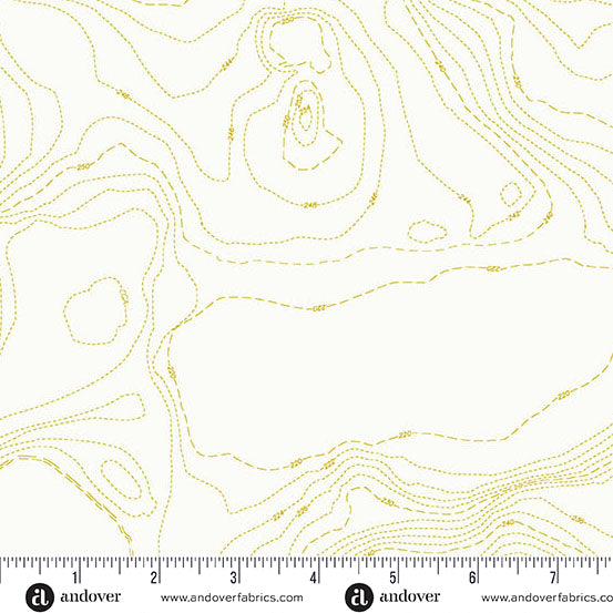 Topography in Chartreuse from the Sun Print Whisper Collection by Allison Glass - Andover Fabric