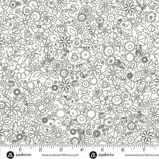 Woodland in Panda from the Sun Print Whisper Collection by Allison Glass - Andover Fabric
