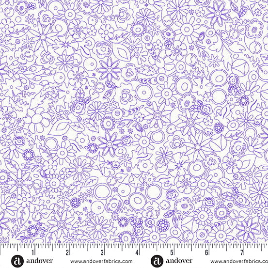 Woodland in Violet from the Sun Print Whisper Collection by Allison Glass - Andover Fabric