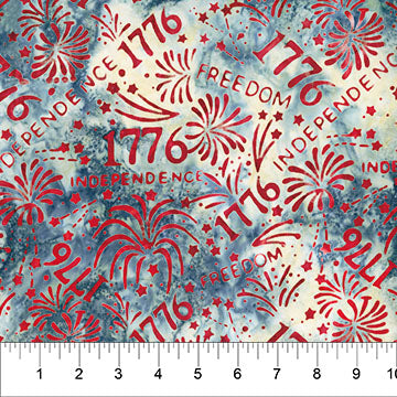Batik Fabric – Patriot in Blue & Gray from the Celebrating 250 Years Collection by Scott Flanagan From Banyan Batiks