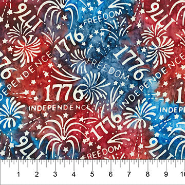 Batik Fabric – Patriot in Multi from the Celebrating 250 Years Collection by Scott Flanagan From Banyan Batiks