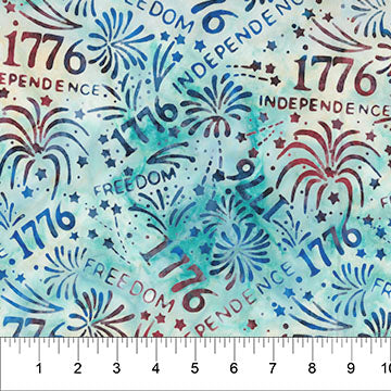 Batik Fabric – Patriot in Blue & Green from the Celebrating 250 Years Collection by Scott Flanagan From Banyan Batiks