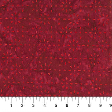 Batik Fabric – Small Bursts in Red from the Celebrating 250 Years Collection by Scott Flanagan From Banyan Batiks