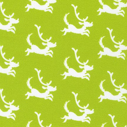 Max the Reindeer Silhouette in Lime from the How the Grinch Stole Christmas Collection by Dr. Seuss Enterprises - Robert Kaufman