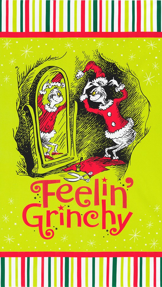 Feeling Grinchy 2/3 Yard Panel from How The Grinch Stole Christmas Collection