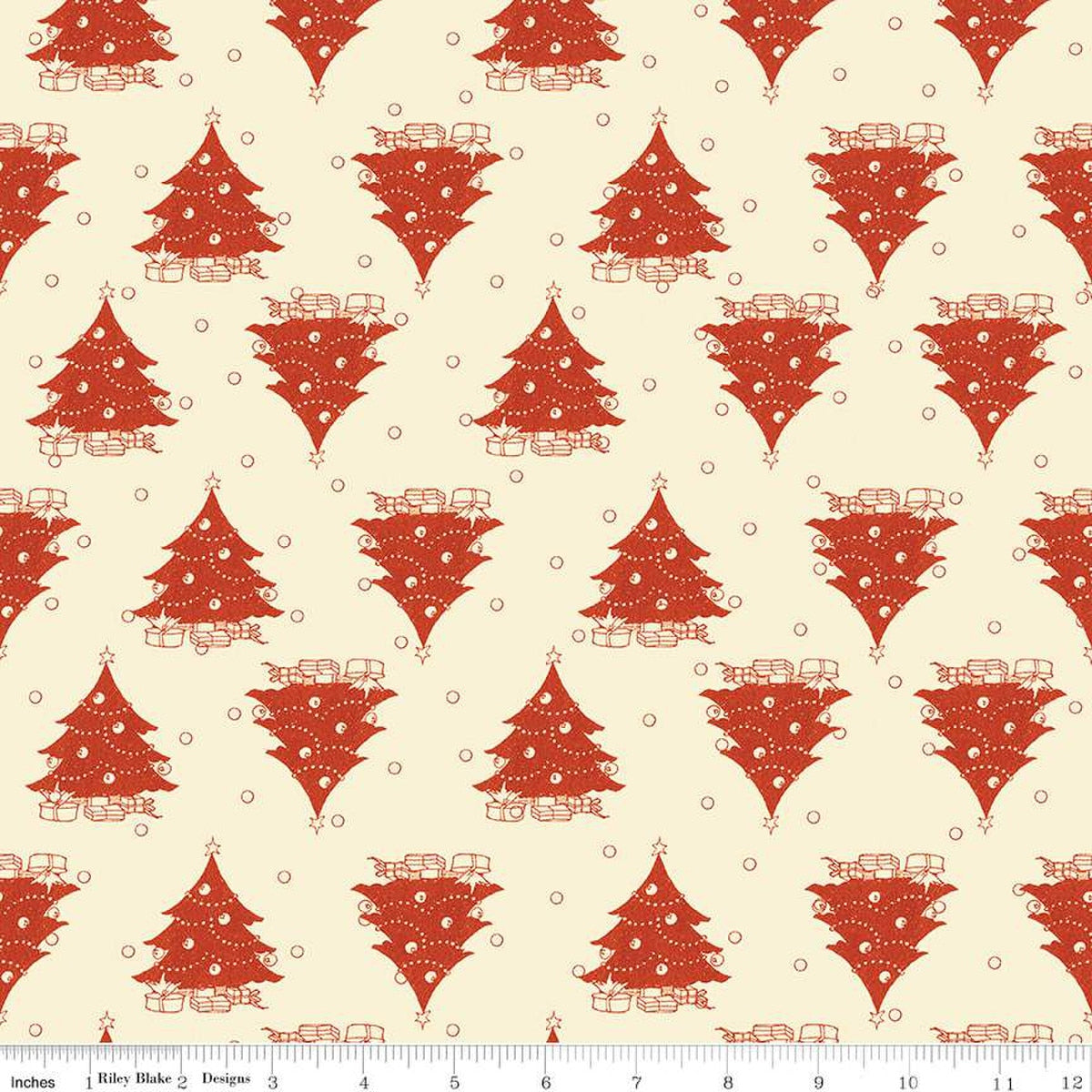 Classic Christmas- Red Trees on Parchment