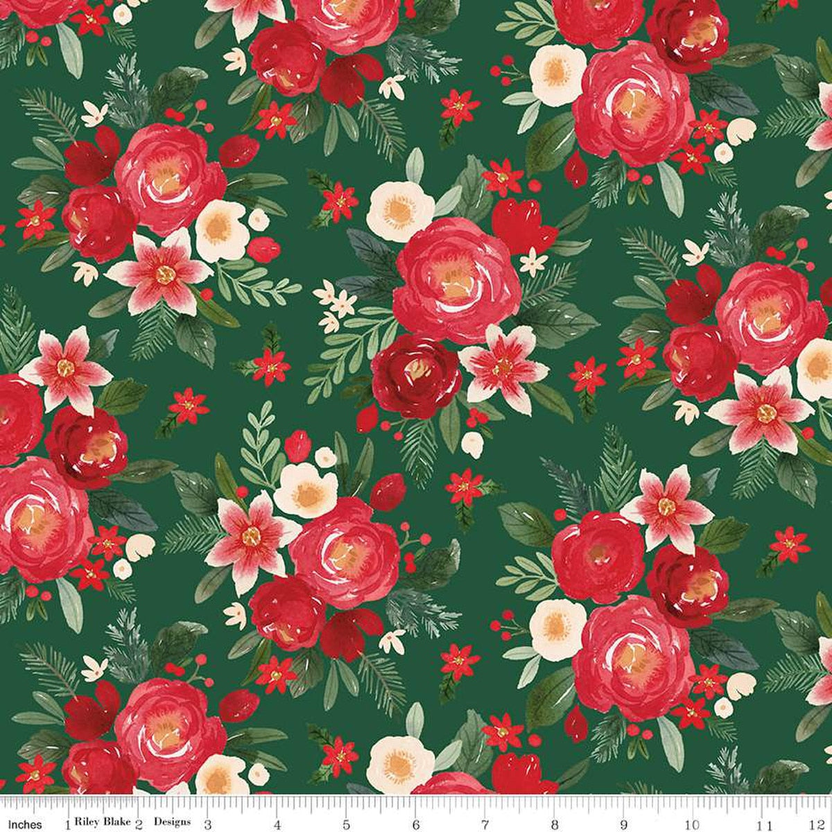 Charming Christmas-Main in Green from Riley Blake Designs